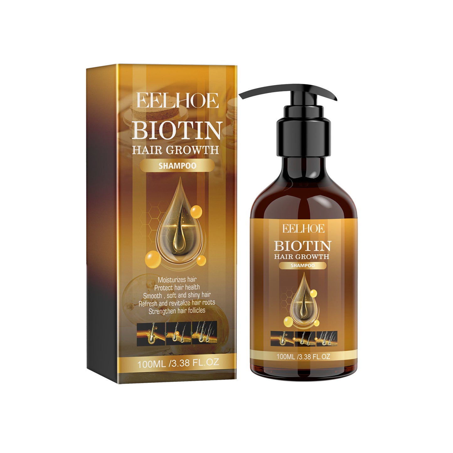 Shampoo Purificante Biotina EEHLOE - Capelli Densi e Voluminosi